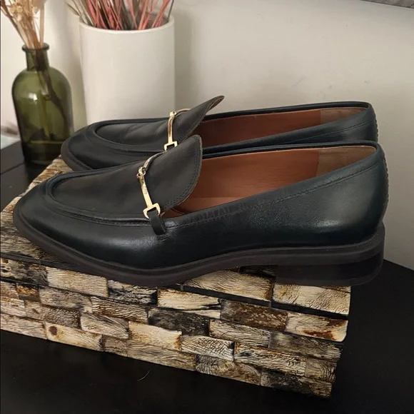 SARTO (US 6) by Franco Sarto Eda Loafer Leather Padded Sturdy Sole English Green - Picture 4 of 16